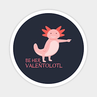 Funny wingman cute pink axolotl illustration Magnet